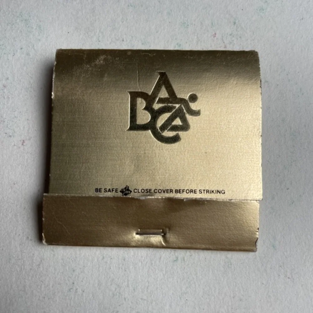 ABC Gold Colored Matchbook Match Box Vintage Matches A B C Gold Matches